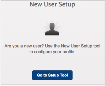Screenshot of New User Setup Tile in the new password portal.