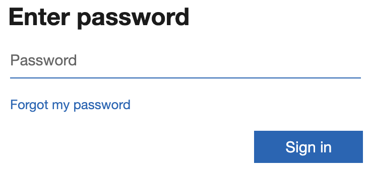 Microsoft Password Screen